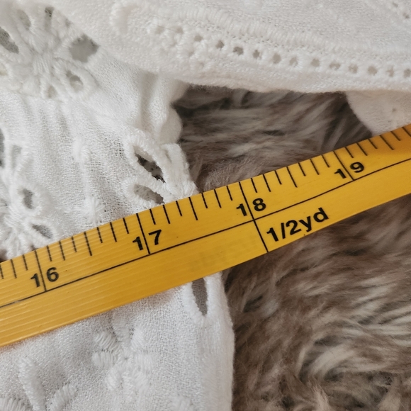Free People Sweetwater Duster Cardigan‎ White Eyelet Women's Size Large - Picture 8 of 10